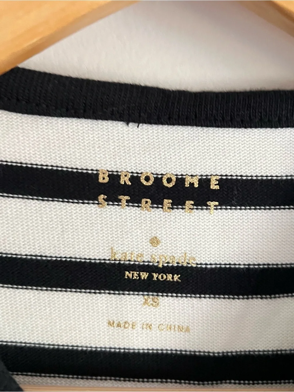 Broome Street KATE SPADE Womens SIze X-Small Flutter Dress Black White Stripe